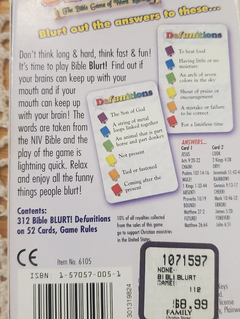 Bible Blurt!, Family Feud Strikeout & The Action Bible Guess It  Games